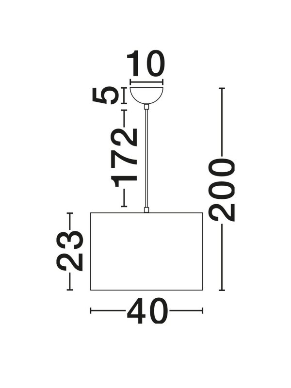 Lampa wisząca biała lniany abażur okrągły 40cm uniwersalna minimalistyczna dekoracyjna Luces Exclusivas