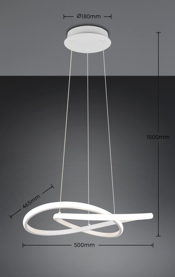 Minimalistyczna lampa wisząca LED biała zawinięty okrąg geometryczna uniwersalna MANSA R33111131 Rl