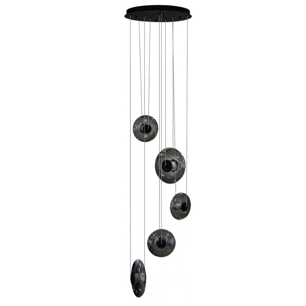 Designerska lampa wisząca Azzardo ANDORA PENDANT 5 SMOKY AZ6887 Szara