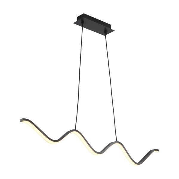 Lampa wisząca LED metalowa czarna falowana elegancka klasyczna minimalistyczna geometryczna ZIGZAG ST-MD240602 BLACK Step Into Design