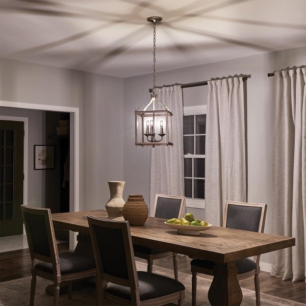 Średnia lampa wisząca Larkin 3 źródła światła szczotkowany nikiel designerska metalowa KL-LARKIN-P-M-NI KICHLER