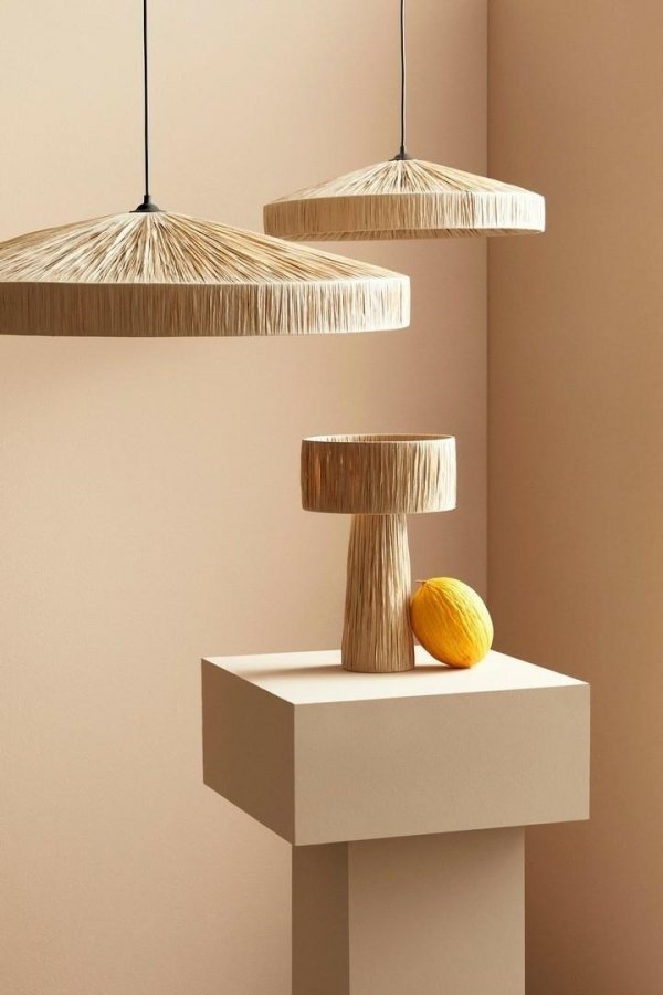  Nowoczesna rustykalna lampa wisząca z raffi beżowa dekoracyjna organiczna forma boho KANDA 80 0828087 BIZZOTTO King Home
