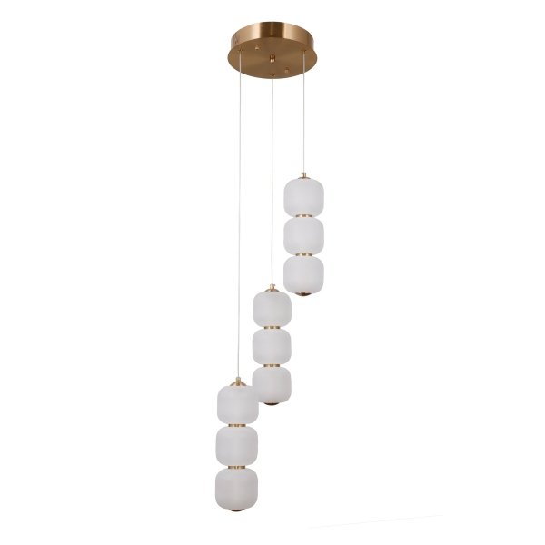 Nowoczesna Dekoracyjna Lampa Wisząca LED W Kolorze Złotym PND-34362-9-HBR-OPAL ITALUX