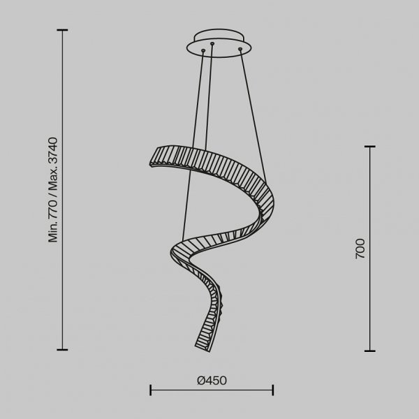 Lampa Wisząca Szklana Złota Glamour KRONE P097PL-L48BS3K MAYTONI