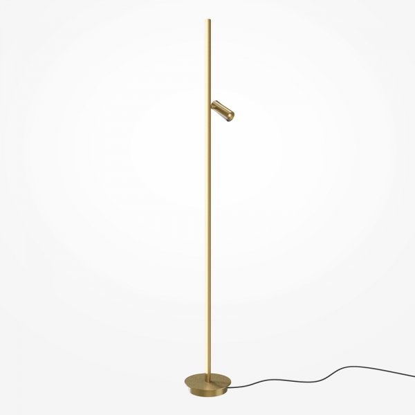 Lampa stojąca podłogowa minimalistyczna uniwersalna Ledowa aluminium mosiądz możliwość ściemniania Thin MAYTONI MOD395FL-L28BS3K