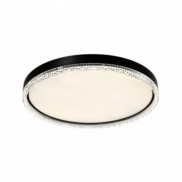 Nowoczesna Dekoracyjna Lampa Sufitowa LED Czarny Plafon Kryształki REGI  FM2304600R-MB ZUMA LINE