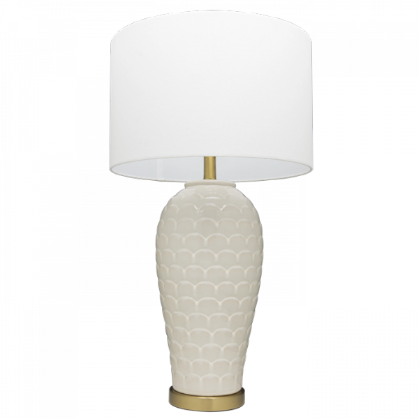 Ceramiczna Lampka Stołowa Glamour Biała MURCINA T01033BR-WH COSMO LIGHT