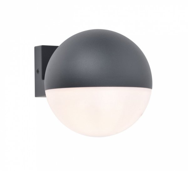 Lampa zewnętrzna kinkiet nowoczesna minimalistyczna kula szara aluminiowa LOOMA IP54 5138001118 LUTEC