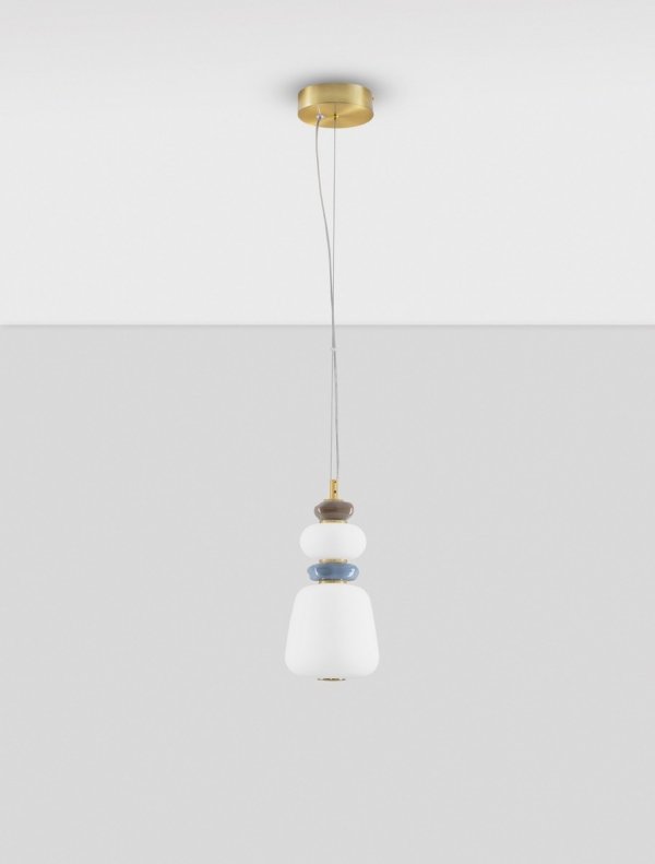 Nowoczesna złota lampa wisząca szklany klosz różne kształty designerska art deco LED możliwość ściemniania FELANZO LE45240 Luces Exclusivas