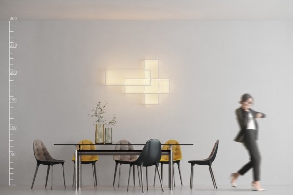 Biały Geometryczny kinkiet ścienny QUADRATUS WALL DIMM AZZARDO AZ2993