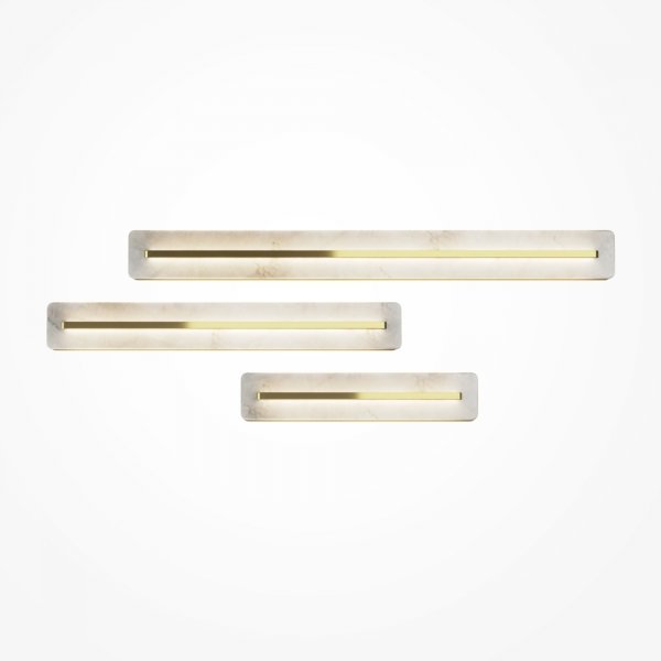 Lampa ścienna kinkiet glamour designerski prostokąt listwa LED metal mosiądz Albatre MAYTONI MOD366WL-L18BS3K