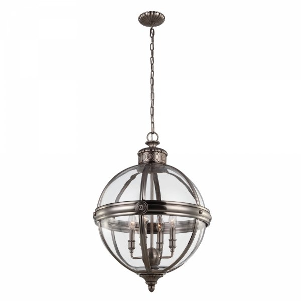Lampa wisząca Adams 4 źródła światła antyczny nikiel styl wiktoriański FE-ADAMS-4P-ANL FEISS