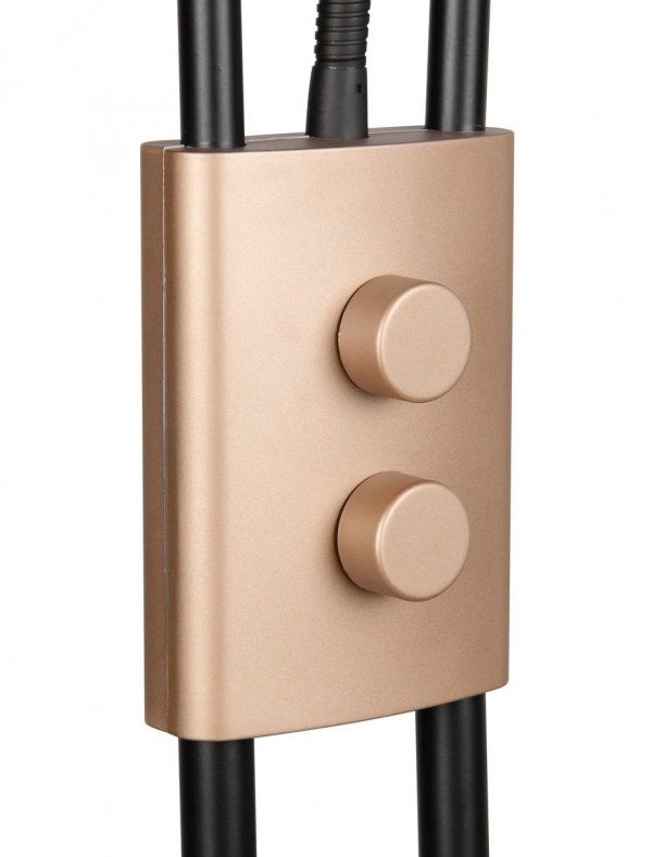 Nowoczesna dekoracyjna lampa podłogowa LED dwie kule brązowa metalowa designerska uniwersalna ściemnialna CHRIS 478310265 TRIO