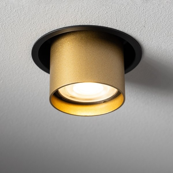 Nowoczesna Oprawa Punktowa Podtynkowa Tuba MONO SLIDE BLACK/GOLD 10800 Nowodvorski Lighting
