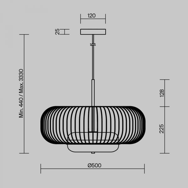  Nowoczesna designerska lampa wisząca LED owalna metalowa mosiądz Levitation MAYTONI MOD376PL-L30G3K