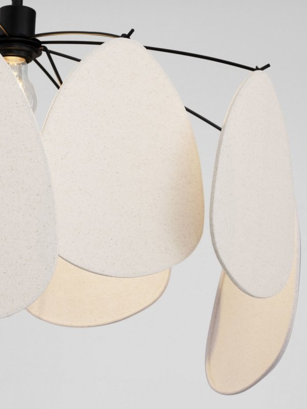 Nowoczesna Lampa Wisząca Lniana Biała 50 cm Luces Exclusivas 