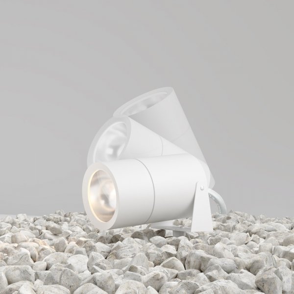 Nowoczesne oświetlenie zewnętrzne LED aluminium biały regulowana tuba Bern MAYTONI O050FL-L15W3K
