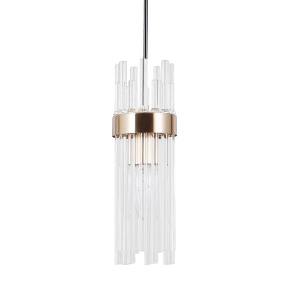 Złota lampa wisząca szklane sople nad stół salonowa TARASO ITALUX PND-40760-1-HBR
