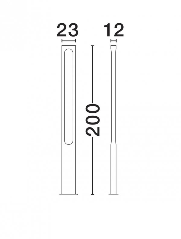 Minimalistyczny słupek ogrodowy uniwersalny LED aluminiowy kolor antracyt prostokąt IP65 VOLTANA LE75101 Luces Exclusivas