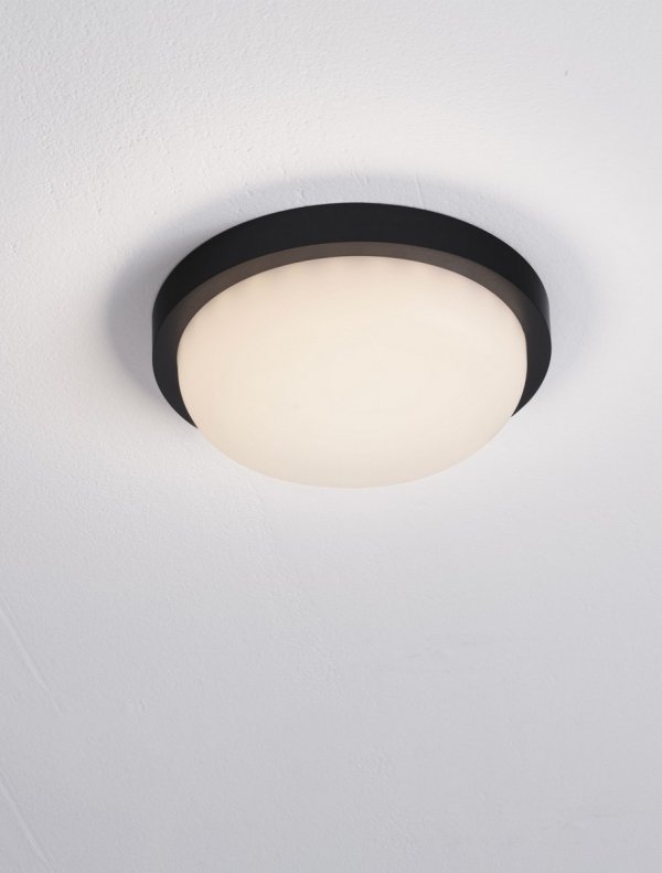 Plafon zewnętrzny LED okrągły czarny minimalistyczny klasyczny IP65 CELVORA LE75260 Luces Exclusivas