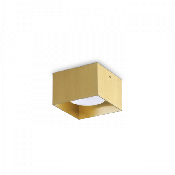Nowoczesna Oprawa Sufitowa Mosiądzowana Kwadrat SPIKE PL1 317502 IDEAL LUX