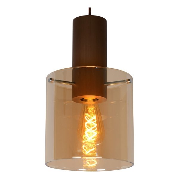 Lampa wisząca miedziana szklane bursztynowe klosze TOLEDO 74405/03/62 Lucide