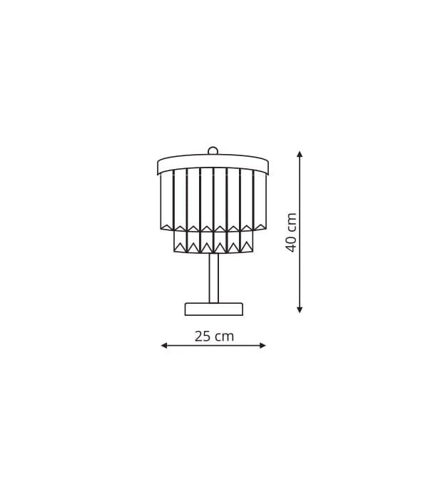 KRYSZTAŁOWA LAMPA STOŁOWA GLAMOUR LIGHT PRESTIGE VETRO LP-2910/1T