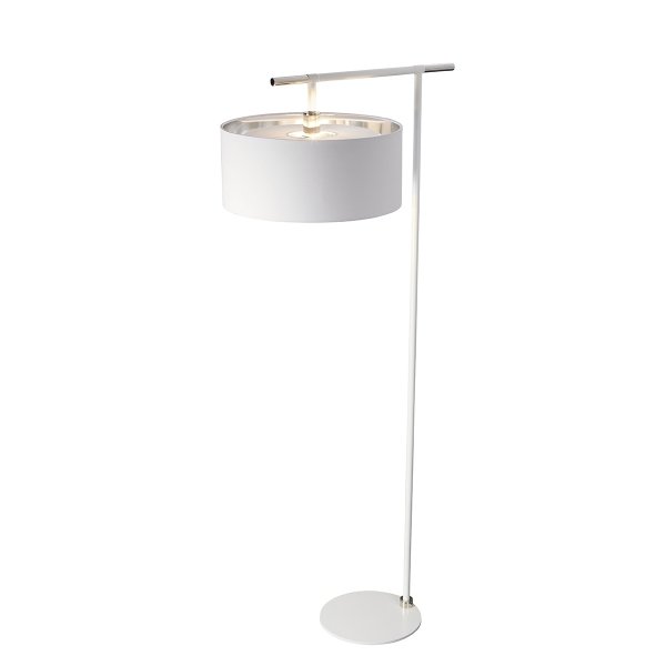 Lampa podłogowa stojąca Balance BALANCE-FL-WPN Biała / Polerowany nikiel
