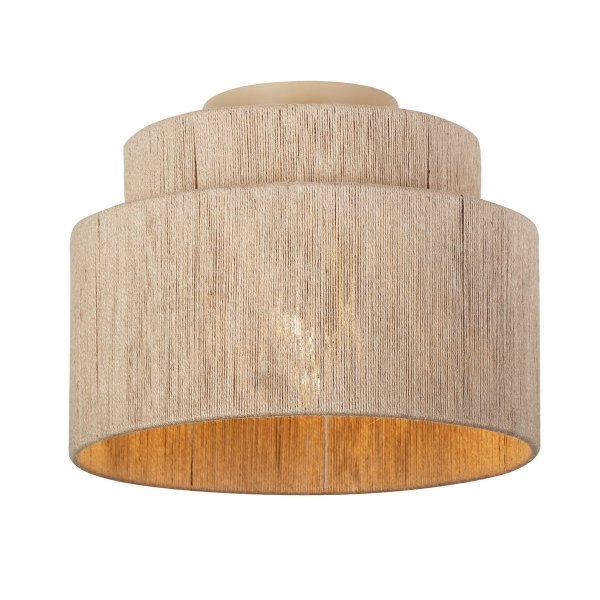 Nowoczesny plafon lampa sufitowa wykonana z juty beżowa uniwersalna minimalistyczna okrągła SMILLA 666800136 Trio