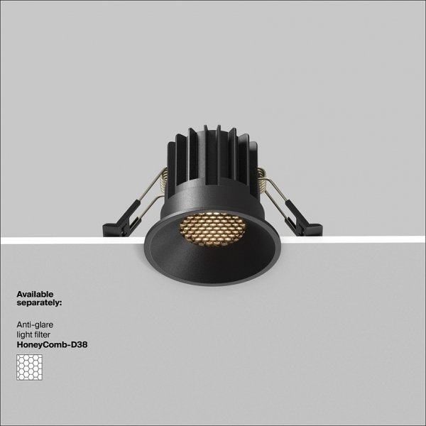 Czarna Oprawka Wpuszczana Downlight Round Maytoni DL058-7W3K-B