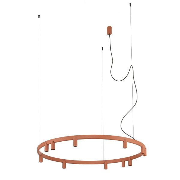 Geometryczna Lampa wisząca FOURTY ROUND LED XI Nowodvorski 12420 Nowoczesny żyrandol minimalistyczny Terakota