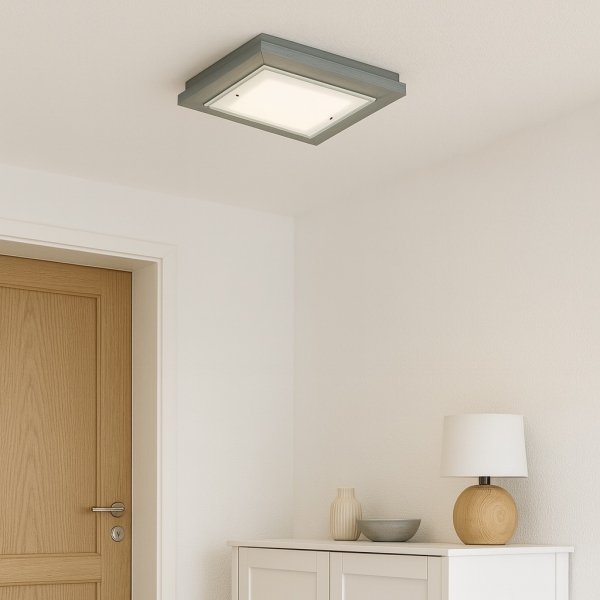 Lampa sufitowa plafon kwadratowy 42cm drewniany klasyczny nowoczesny minimalistyczny kolor szałwia TABOR 1868 Argon
