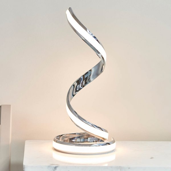Designerska Lampka Stołowa Nowoczesna LED Chrom ARIA 76412 ENDON