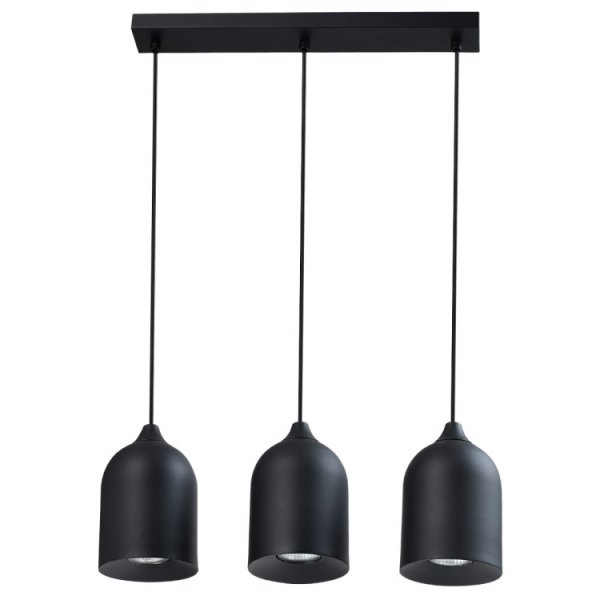 Prosta elegancka lampa wisząca metalowa loftowa minimalistyczna NILO LP-0110/3L BK LIGHT PRESTIGE