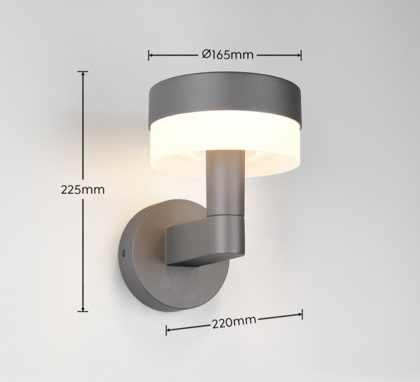 Kinkiet zewnętrzny LED kolor antracyt aluminiowy designerski minimalistyczny klasyczny uniwersalny MACKENZIE IP54 230561142 Trio