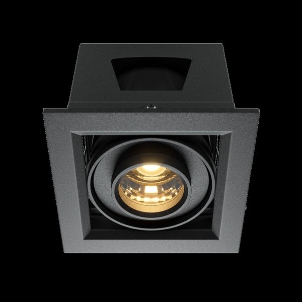 Czarna Oprawa Wpuszczana Downlight Metal Modern Maytoni DL093-01-10W3K-B