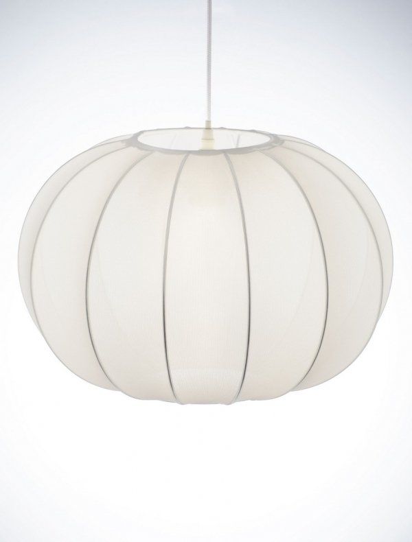 Lampa wisząca biała jedwabna okrągła designerska nowoczesna minimalistyczna skandynawska nad stół Luces Exclusivas