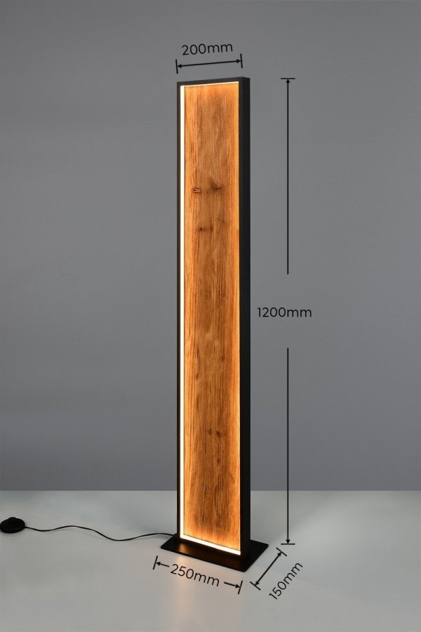 Lampa podłogowa stojąca LED drewniana prostokątna klasyczna nowoczesna KALEA 455510130 Trio