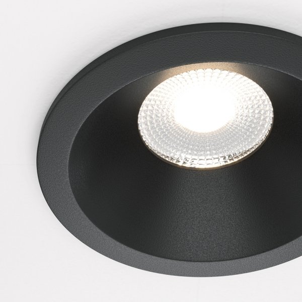 Lampa wbudowana wpuszczana w sufit LED aluminiowa czarna okrągła Zoom MAYTONI DL034-L12W4K-B