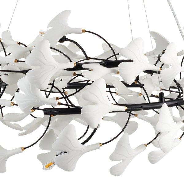 Lampa wisząca BOTANIKA XY080P-150 black czarno-biała ceramika 150 cm