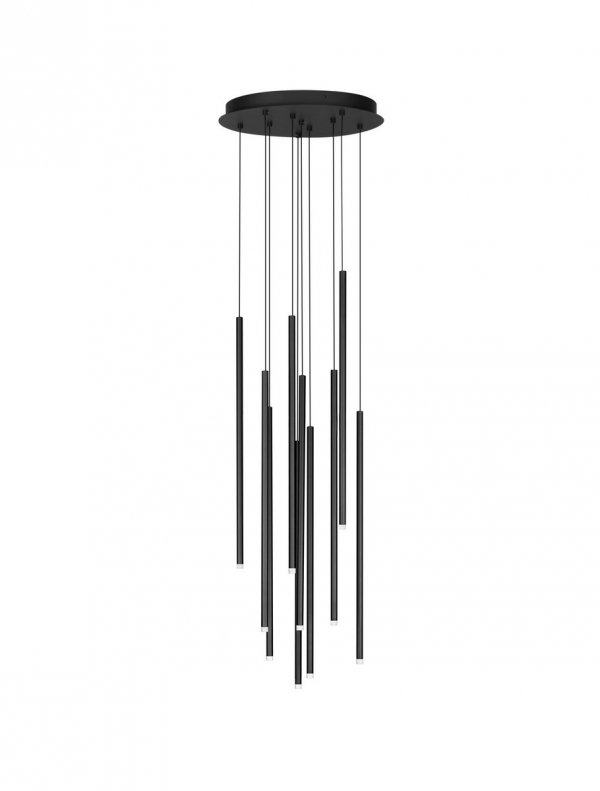 Minimalistyczna lampa wisząca LED aluminiowa zwis czarna uniwersalna klasyczna nad stół do salonu sypialni NOVENCIO LE45464 Luces Exclusivas