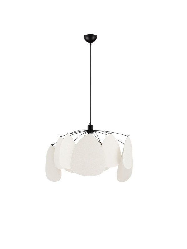 Nowoczesna Lampa Wisząca Lniana Biała 50 cm Luces Exclusivas 