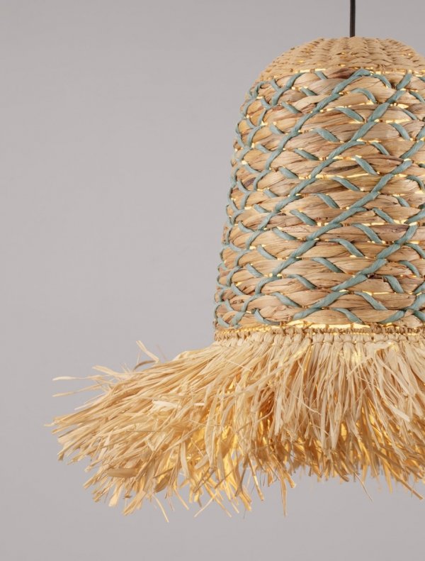 Lampa wisząca sznurkowa pleciona wiszące frendzle owalna boho rystykalna industrialna nad stół do salonu sypialni FANLIZA 9586615 Luces Exclusivas