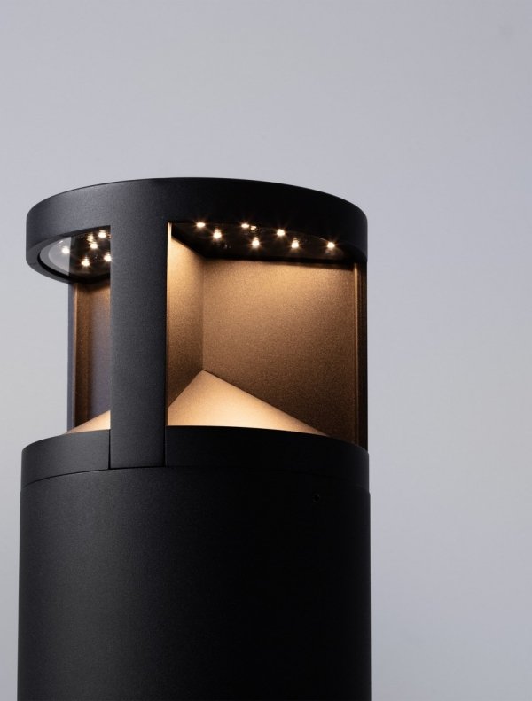 Minimalistyczny słupek ogrodowy klasyczny LED tuba aluminiowy czarny uniwersalny IP65 NEVARRO LE75127 Luces Exclusivas