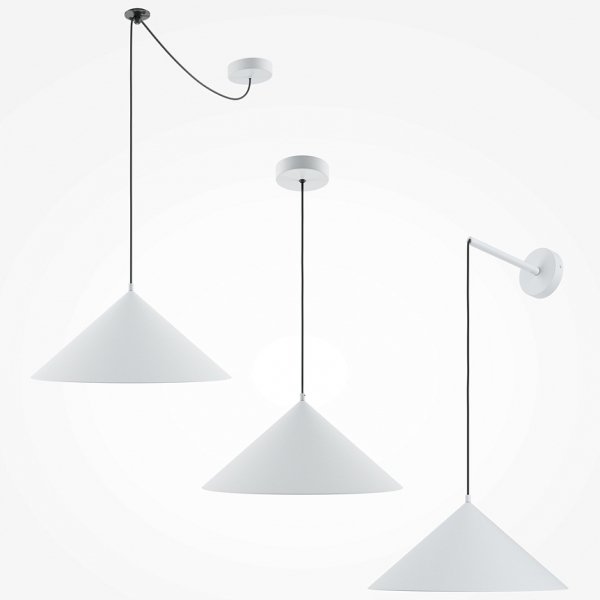 Nowoczesna Lampa Wisząca Basic Colors Maytoni MOD167PL-01W Stożkowy Kształt Biała