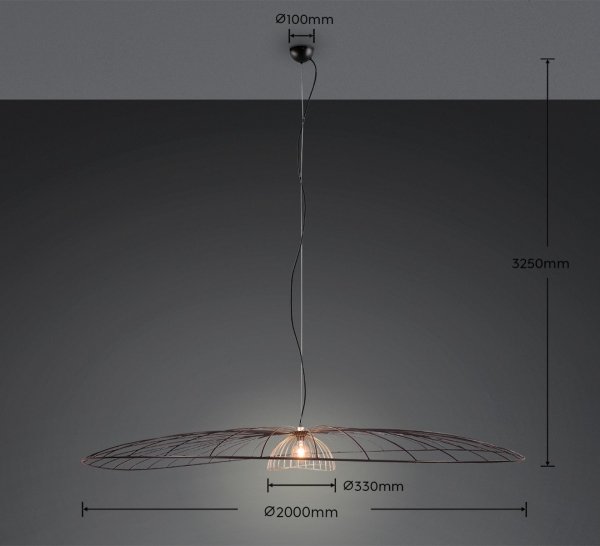 Lampa wisząca czarna druciana rustykalna boho nowoczesna dekoracyjna LAURIS R36791932 Rl