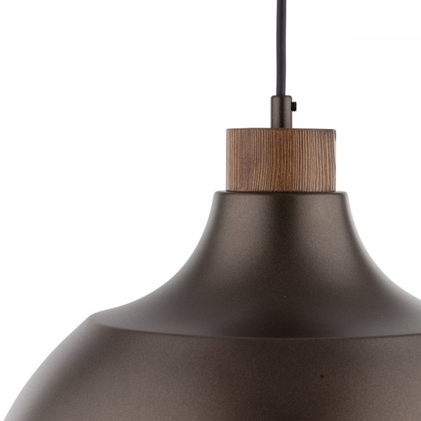 Minimalistyczna lampa wisząca w stylu rustykalnym brązowa z elementem drewnianym CAP BROWN 6926 TK-Lighting 
