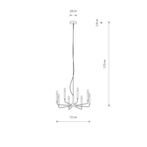 Nowoczesna lampa wisząca Żyrandol ORTO XIII 8xE14 Nowodvorski 12525