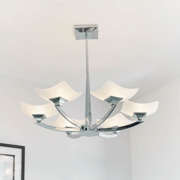 Designerska Sufitowa Lampa Wisząca Chrom AYRES AYRES-6CH ENDON