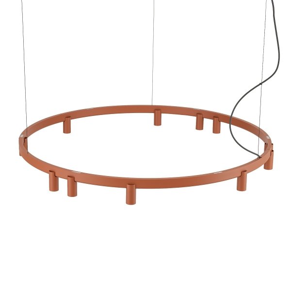 Geometryczna Lampa wisząca FOURTY ROUND LED XI Nowodvorski 12420 Nowoczesny żyrandol minimalistyczny Terakota
